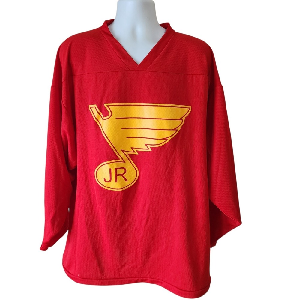 K1 Sportswear Hockey Jersey Men's XL Red Yellow #12 JR Adult Practice NHL Style